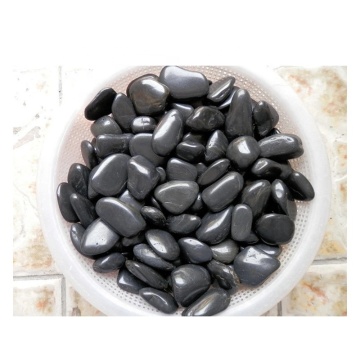 Polished Natural Black Cobblestone for Villa Parks
