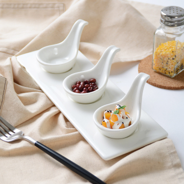 Wholesale Creative Caviar Spoon and Tray Dish Set with Custom Logo
