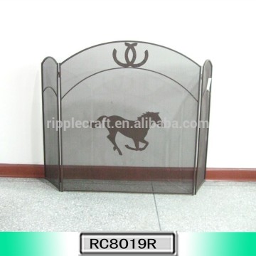 NEWEST Western America Style Folding Black Fireplace Screen