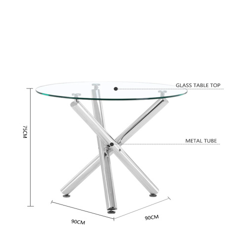 Table ronde en verre classique simple à la mode