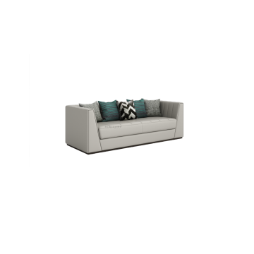 Moderno de 3 lugares sofá de couro deslizante de couro