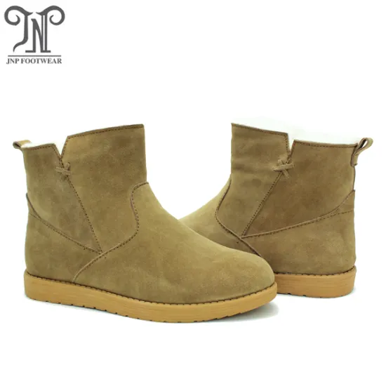 Best selling winter warm sheepskin boots with zipper
