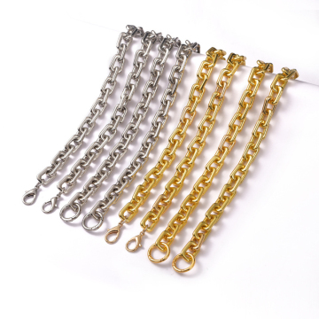 24k Gold Thick Chain Rectangle Alloy Chain for Bag Strap Replacement