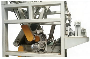 Rock wool rolling up machine