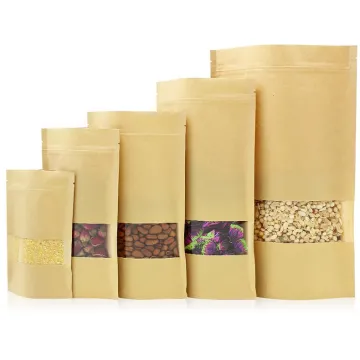 wholesale food grade kraft paper ziplock packaging bag