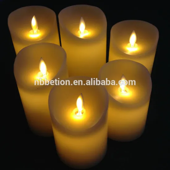 led candle lights Color changing flameless real wax dancing flame led candle