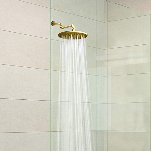 Pie de douche montée au plafond en or rose brossé