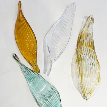Custom Multi-Color Leaf Petals Luxury Staircase Hotel Glass Chandelier