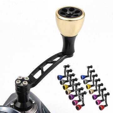 Pokrętło z pojedynczym kołowrotkiem do kołowrotek rybackich Daiwa Shimano - długość ramion węglowych 62 mm, średnica 26 mm