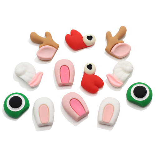 50Pairs Kawaii Cartoon Ear Resin Cabochon Fit Phone Case Decoration DIY Scrapbooking Hair Bows Center Jewelry Accessories