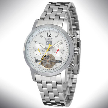 Mineral glass Stainless steel Tourbillon Auto Watch
