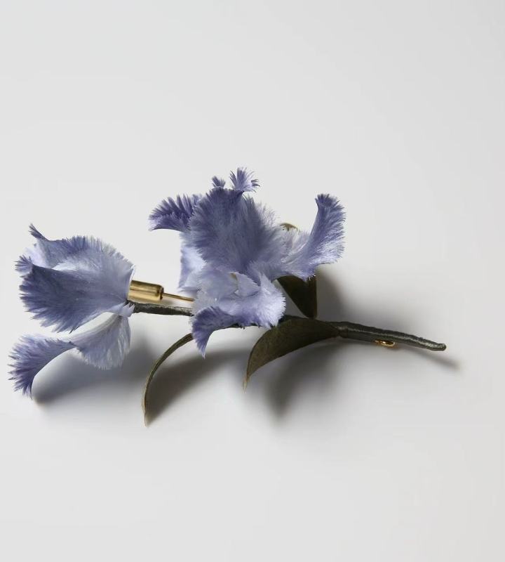 intangible cultural heritage velvet flower brooch