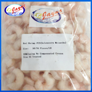 Tasty cleaned shrimps frozen