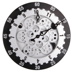 Large Grey Wall Clock for Office Decoration