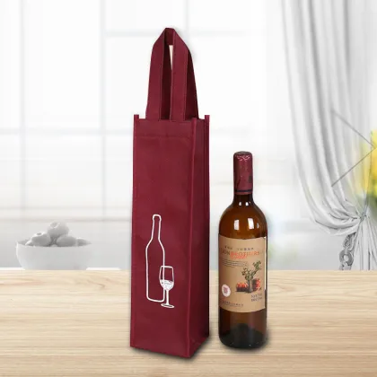 Portable Non-woven Custom One Bottle Wine Bag
