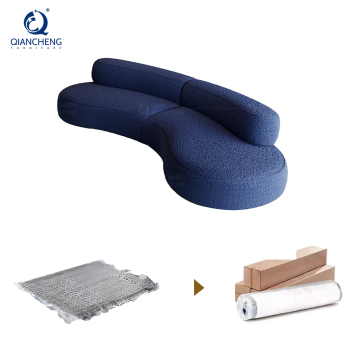 Sofa bulat kain biru moden untuk pangsapuri kecil dan lobi hotel - sewa acara