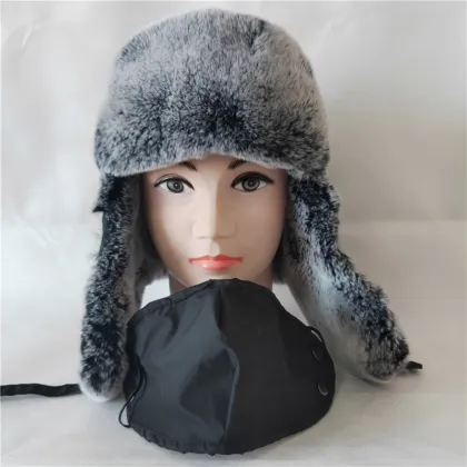 Winter Hat with Ear Flaps Trooper Trapper Hat Detachable Face Mask