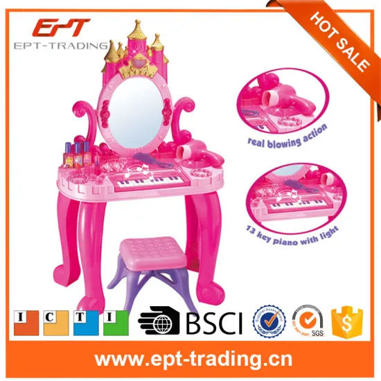 2016 Best selling girl play set beautiful dresser toy plastic toy girl mirror cross dresser