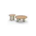 Coller en bois en bois blanc terrazzo pieds gris côté rond table basse de luxe moderne