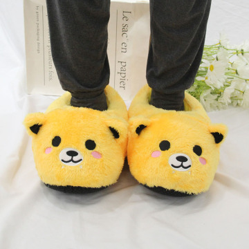 Men's Shiba Inu Shaped Closed Toe Warm Indoor Plush Fluffy Slippers