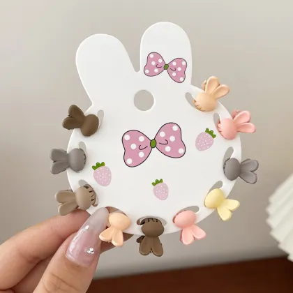 DOMOHO Kids' Bunny-Themed Hairpin Headpiece with Choppy Bangs and Daisy Flower