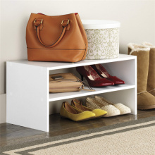 modern indoor wood storage shelf 2-tier shoe racks