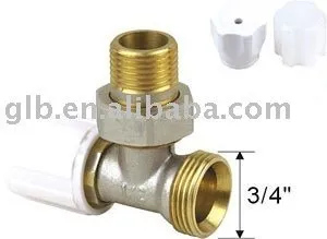 Angle radiator valve with lock handle