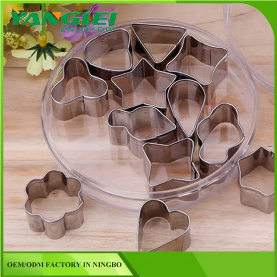 12Pcs trasparent box Pack Stainless Steel Biscuit Cake Cookie Cutters Baking Mould