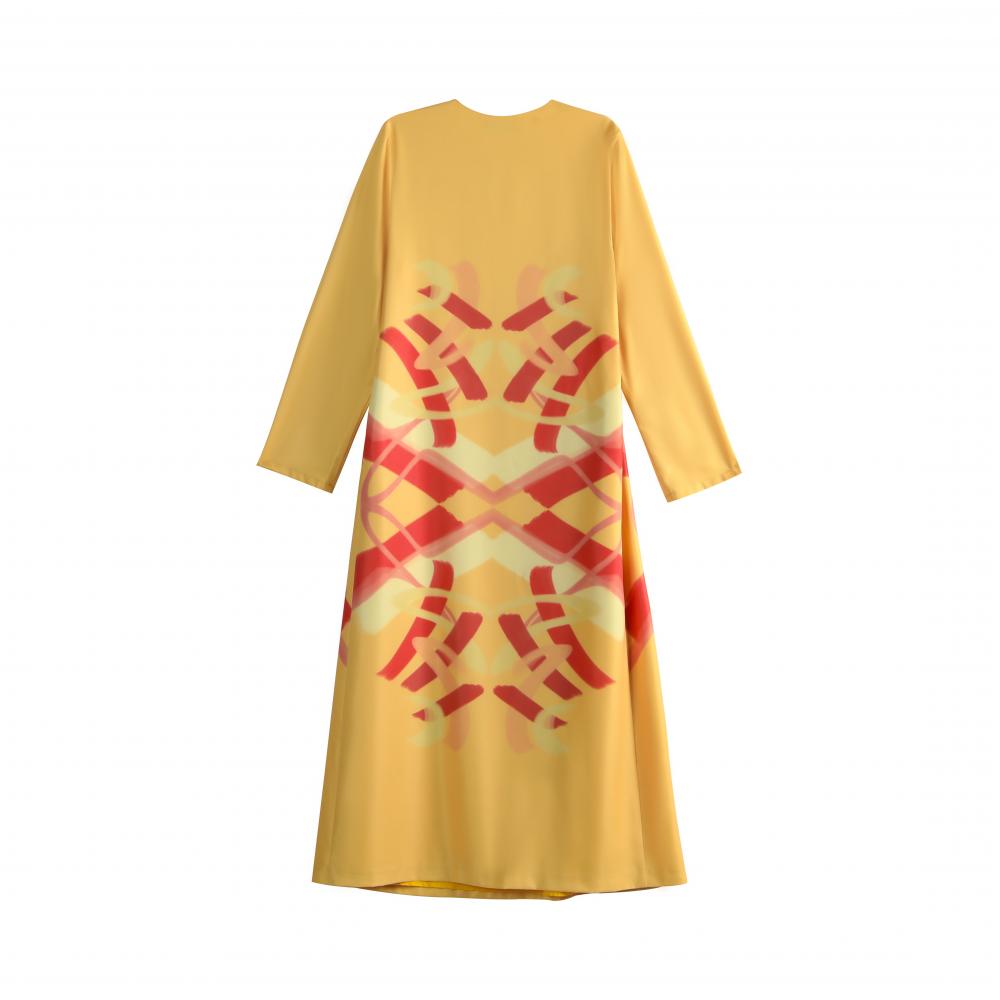 Digital Printed Long Sleeved Dress