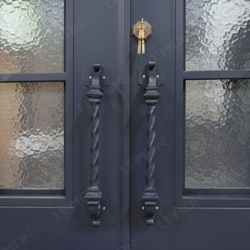 Perfect Wrought Iron Design Double Front Entry Doors