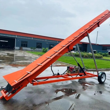 Petrol Gasoline Driven Log Firewood Conveyor with Adjustable Height and Foldable Chain Belt