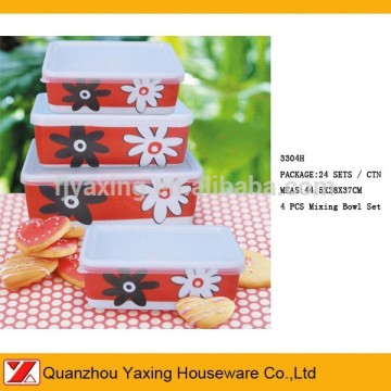 YaXing Melamine 4PCS Rectangle food container mixing bowl