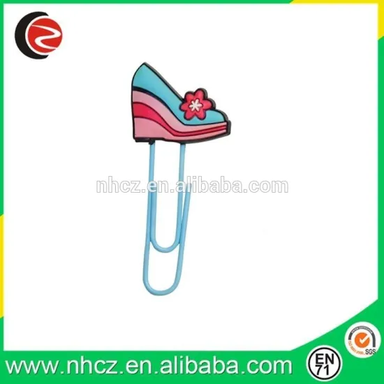 60MM High Heel Shaped Soft PVC Bookmark Animal Paper Clips