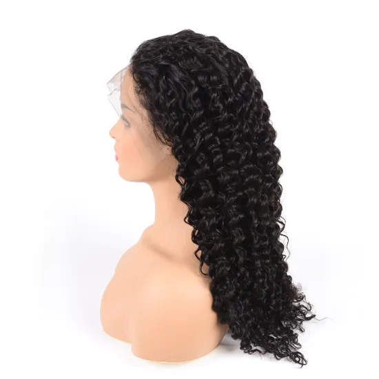 Popular Peerless Double Drawn Bohemian Human Hair Deepwave 22 Inch Remy Full Lace Wigs For Black Women