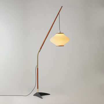 Modern Gold LED Floor Lamp with Designer Glass Shade for Living Room Decor