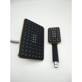 Plastic ABS Chrome Black Square Shower Head Set