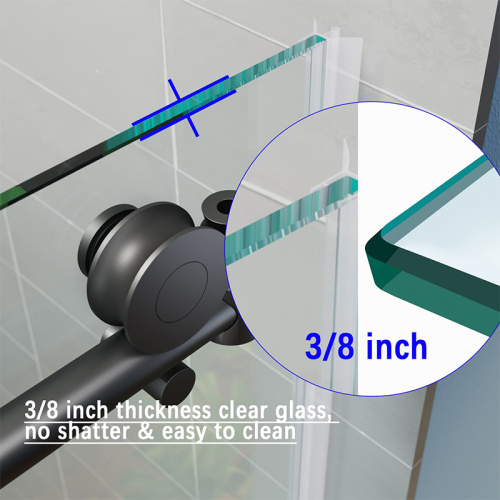 Sally Matt-schwarz 10mm Glasrahmen ohne Schiebetür Schiebetür