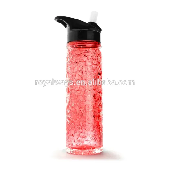 18oz Double Wall PETG Freezer Gel Water Bottle with Flip Top Lid