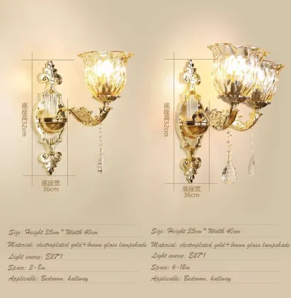 European Style Living Room Wall Lighting: Dual & Single Head LED Wall Lights & Aisle Lighting