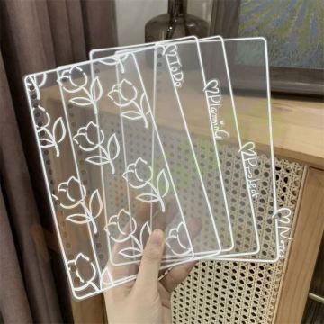 Holographic Floral White Transparent Planner Tab Dividers