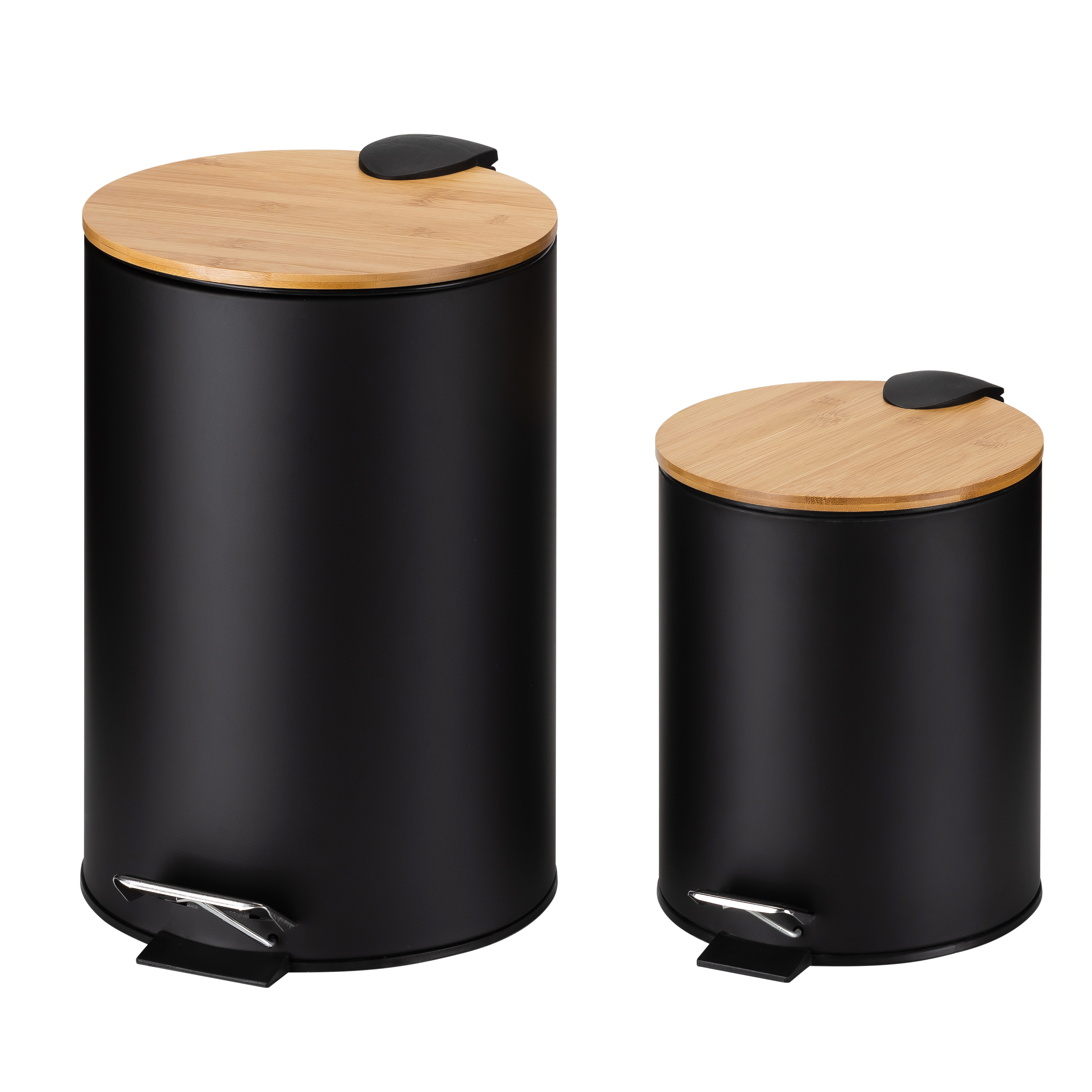 Bamboo Lip Trash Can With Pedal