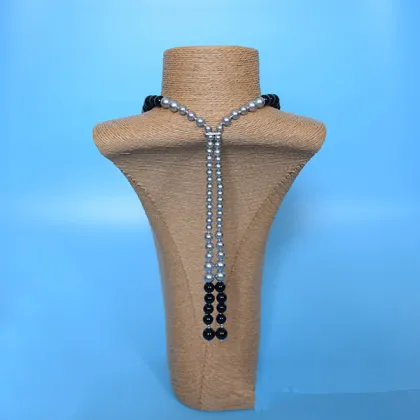 Handmade Pearl Knots Jewelry Long Shell Pearl Necklace