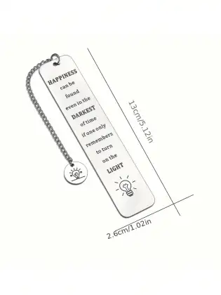 Stainless Steel Engraved Bookmark - Inspiring Gift for Book Lovers and Bookworms