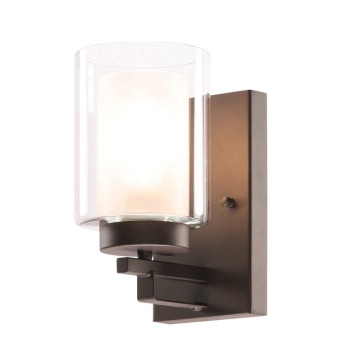 Donkere bronzen moderne wandmontage glas badkamer ijdelheid verlichting