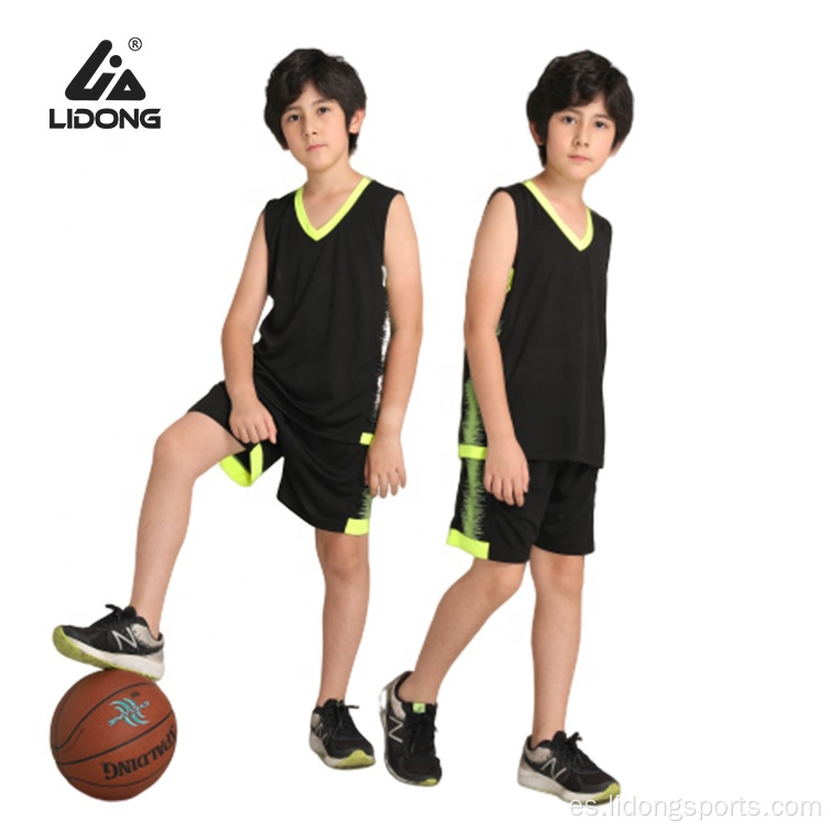 Bajo MOQ MOQ HOMBRES COMERCIALES Uniformes de baloncesto Niños reversibles Camiseta de baloncesto