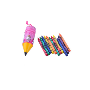 Wax Triangle Crayons in Plastic Bag Packaging