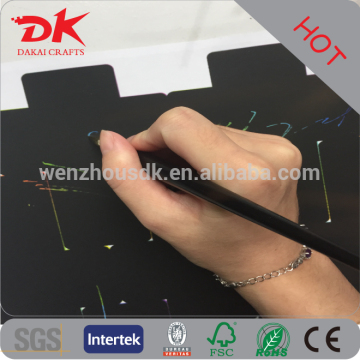 Custom Black Silver foiled scratch painting in DIY card