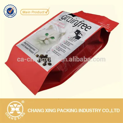 Resealable plastic dog pet food packaging bag/ pup chips packing sachet bag
