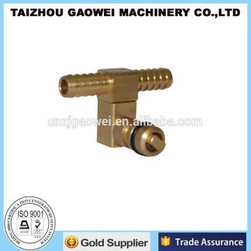 1/4 Barb tee CO2 inlet fitting with brass check valve, syrup fitting