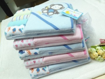 2014 New Baby Hooded Bath Towel &5 Washcloths Infant Wash Set Cotton Cartoon